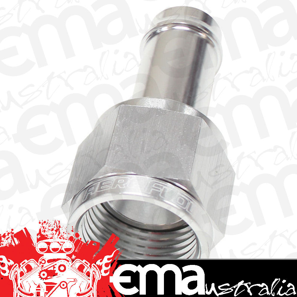 Aeroflow AF411-06-05S Female -6AN to 5/16" Barb Silver with Tube Nut