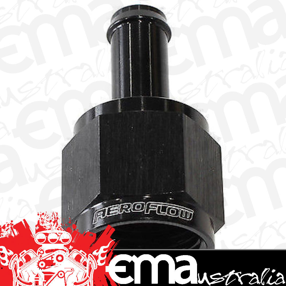 Aeroflow AF411-08-06BLK Female -8AN to 3/8" Barb . Black with Tube Nut