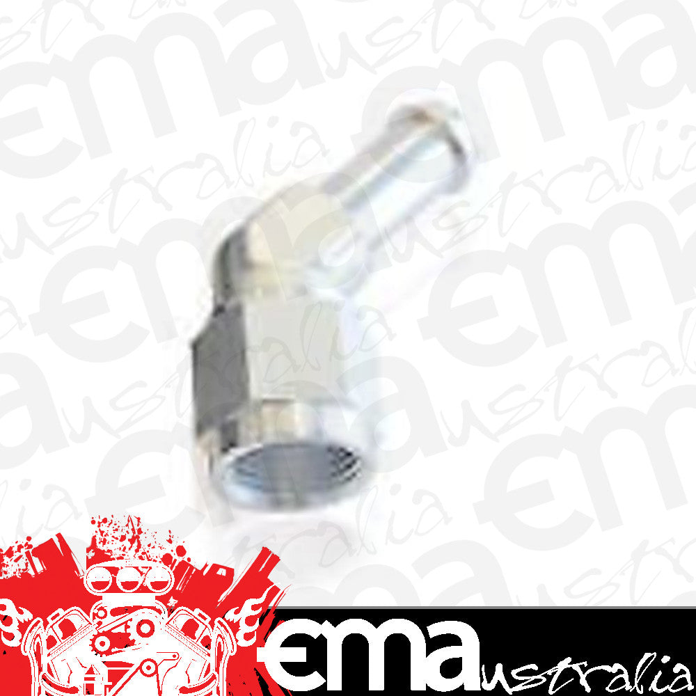 Aeroflow AF412-06-05S Female -6AN 45Deg to 5/16" Barb Silver Swivel Nut