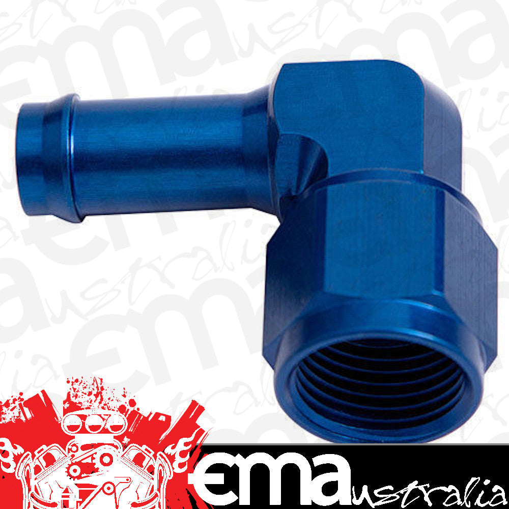 Aeroflow AF413-06-05 Female -6AN 90Deg to 5/16" Barb Blue Swivel Nut