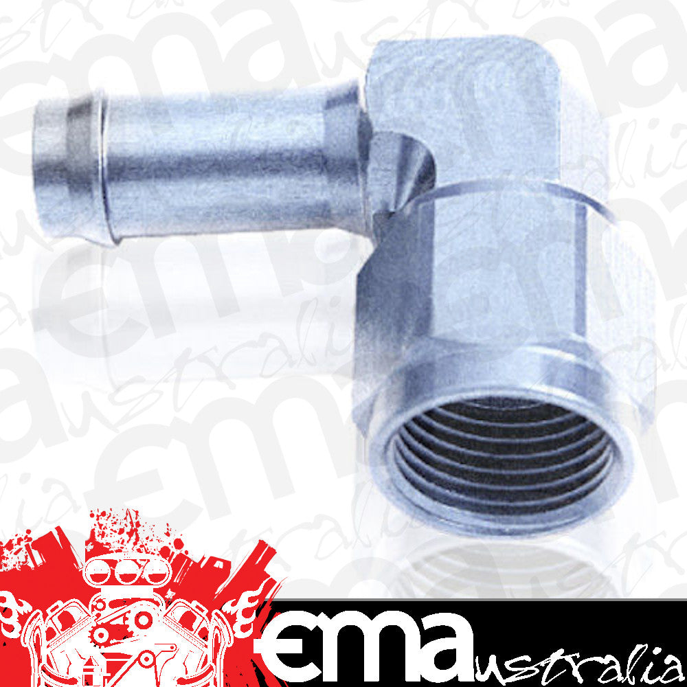 Aeroflow AF413-06-05S Female -6AN 90Deg to 5/16" Barb Silver Swivel Nut