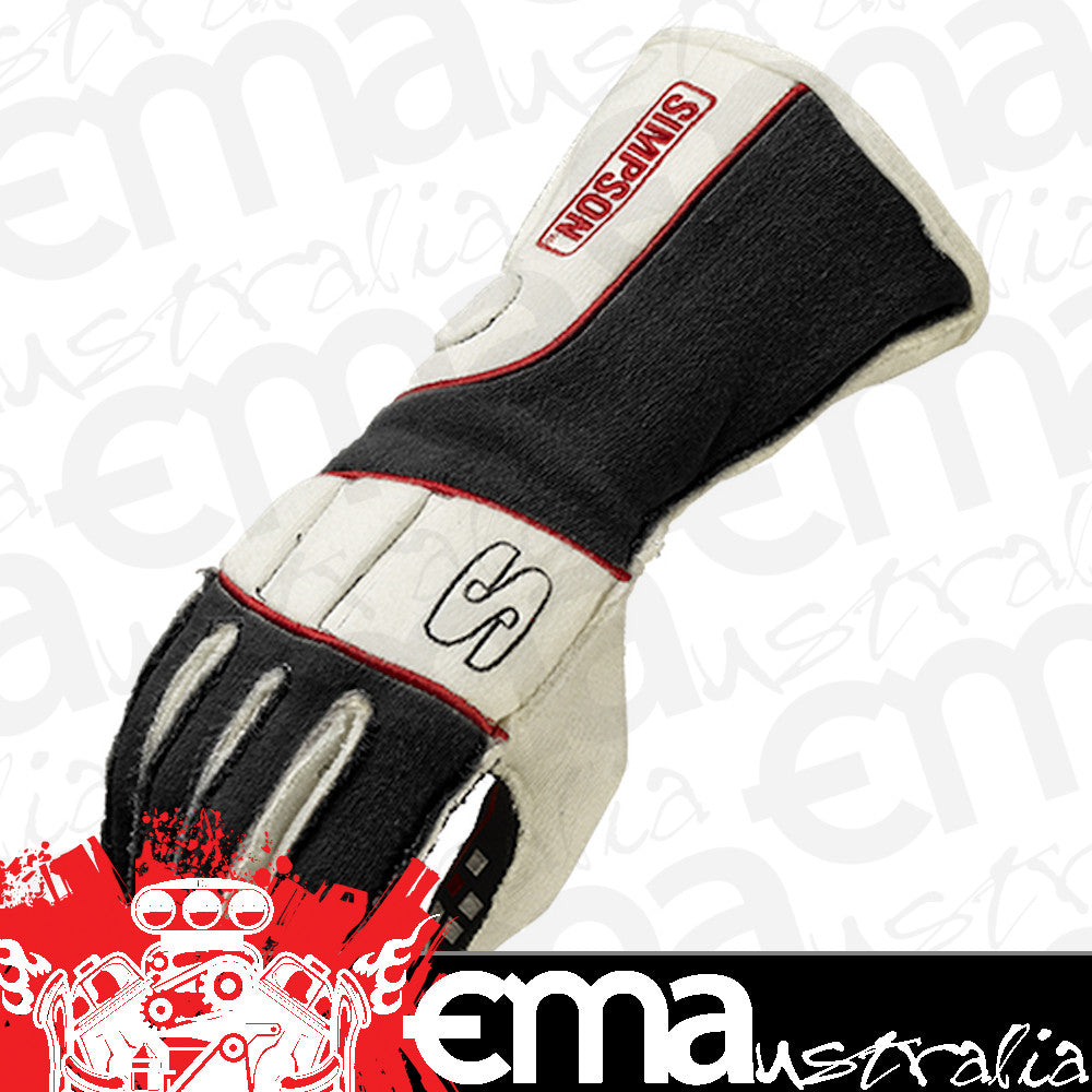 Simpson SIVRLK Vortex GlOve Black/White Large SFI 3.3/5
