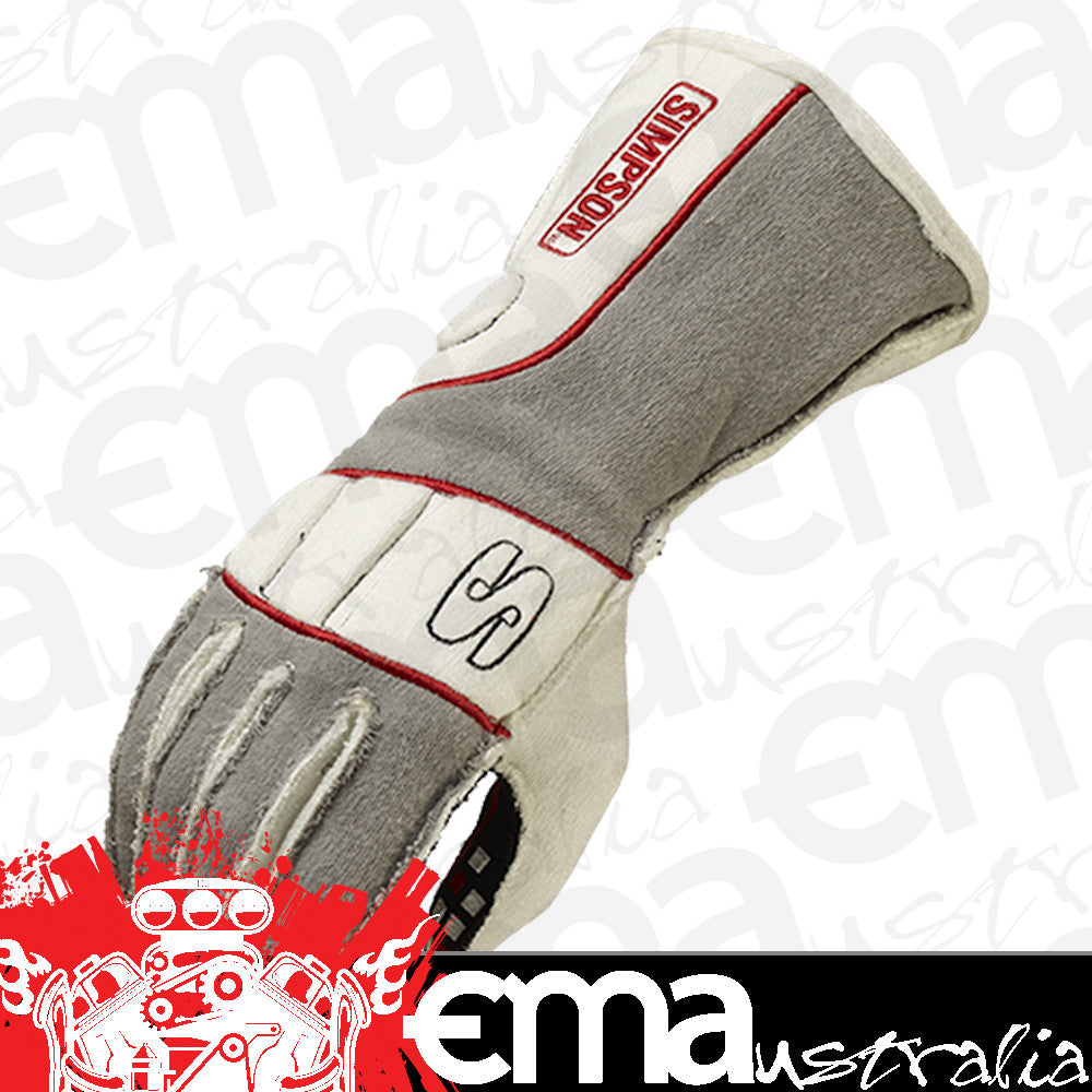 Simpson SIVRSG Vortex GlOve Grey/White Small SFI 3.3/5