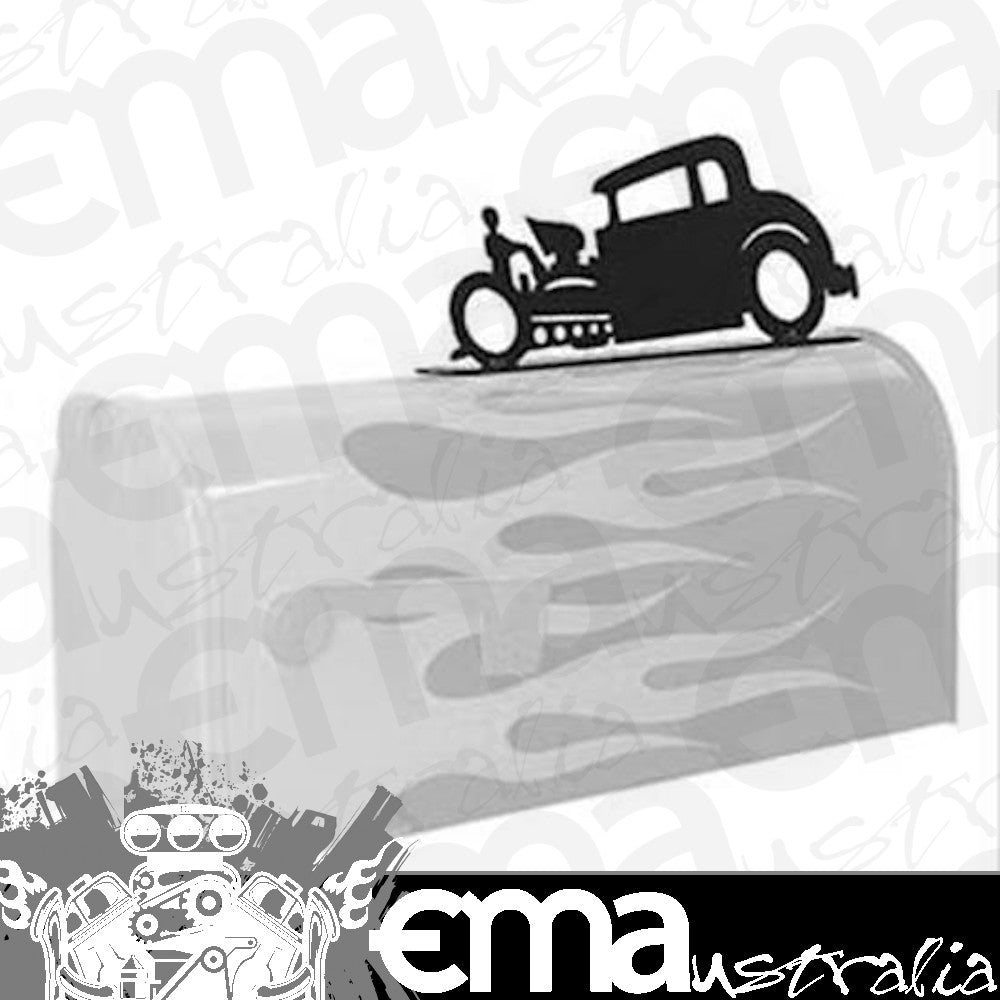 Hotrod Hardware SNW-9702 Genuine HotRod Mailbox Topper Steel Black 12" Long