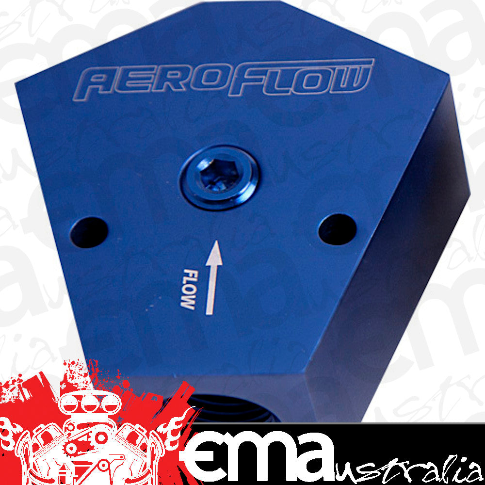 Aeroflow AF451-12 Fuel Block 3/4"- 3/4" In - Outblue 1/8" NPT Port & Mount