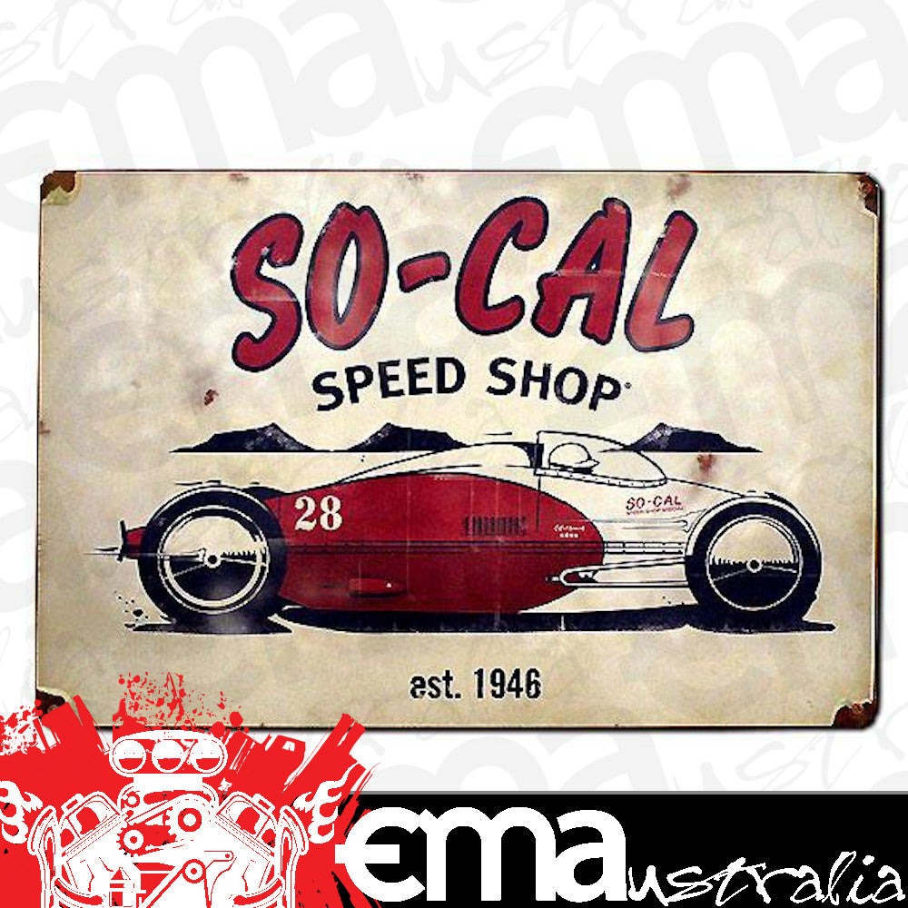 So-Cal Speed Shop SO001-93189 Belly Tank Sign 17.5" x 11.5"