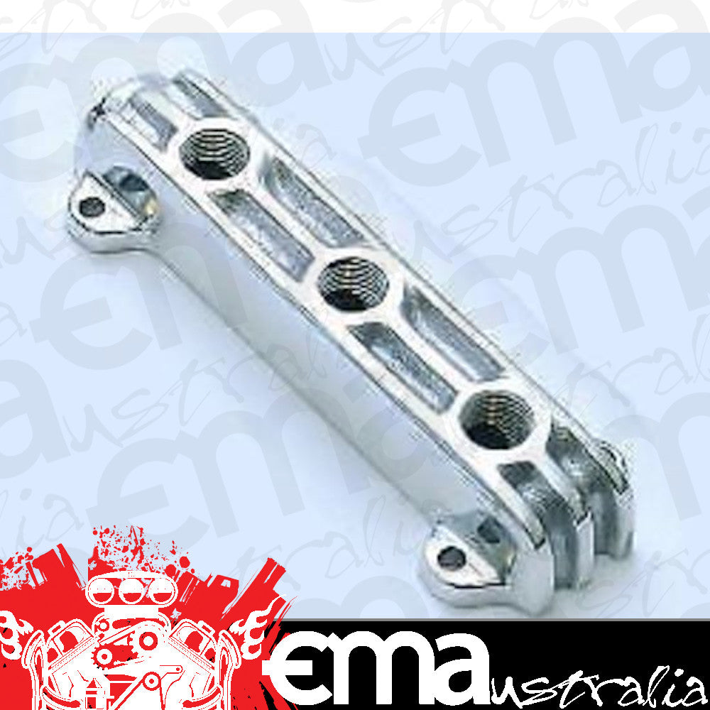 SO-CAL Speed Shop | SO300-6134 | Polished Finned Fuel Block 3 x 1/4" Ports