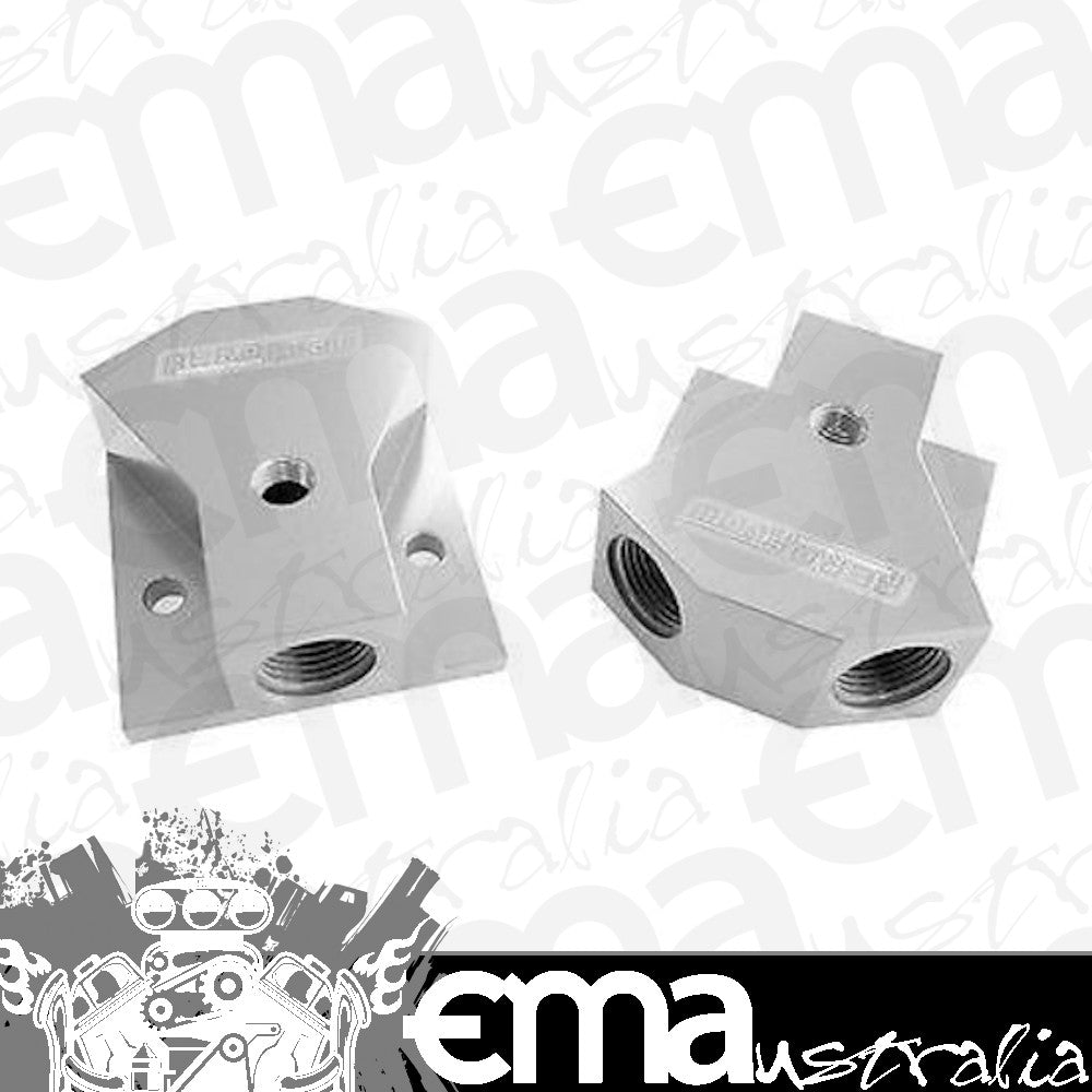 Aeroflow AF453-08S Billet Y-Block 3x -8 ORB Port Ssilver with Mounting Pad