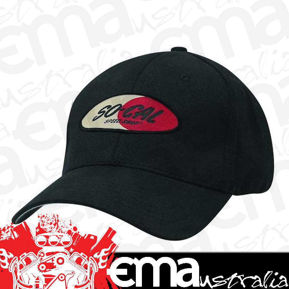 So-Cal Speed Shop SOSSM-6000HC10S Speedshop Hat Flexfit Black Small/Medium