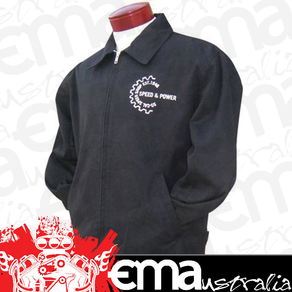 So-Cal Speed Shop SOSSM4000JC10xL Lightweight Mechanic Jacket x Black Large