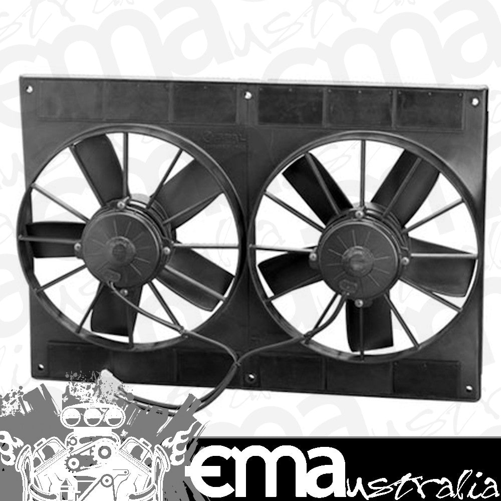 SPAL Automotive USA SPEF3580 11" Dual Electric Thermo Fans 2720 Cfm - Puller Type w/ Straight Blades