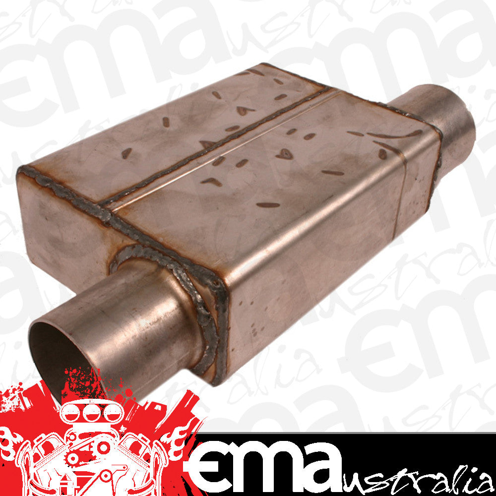 Spintech SPIN-1545-SS Sprint Car Muffler 3-1/2" Inlet To 3" Tapered Outlet Side Inline S/Steel