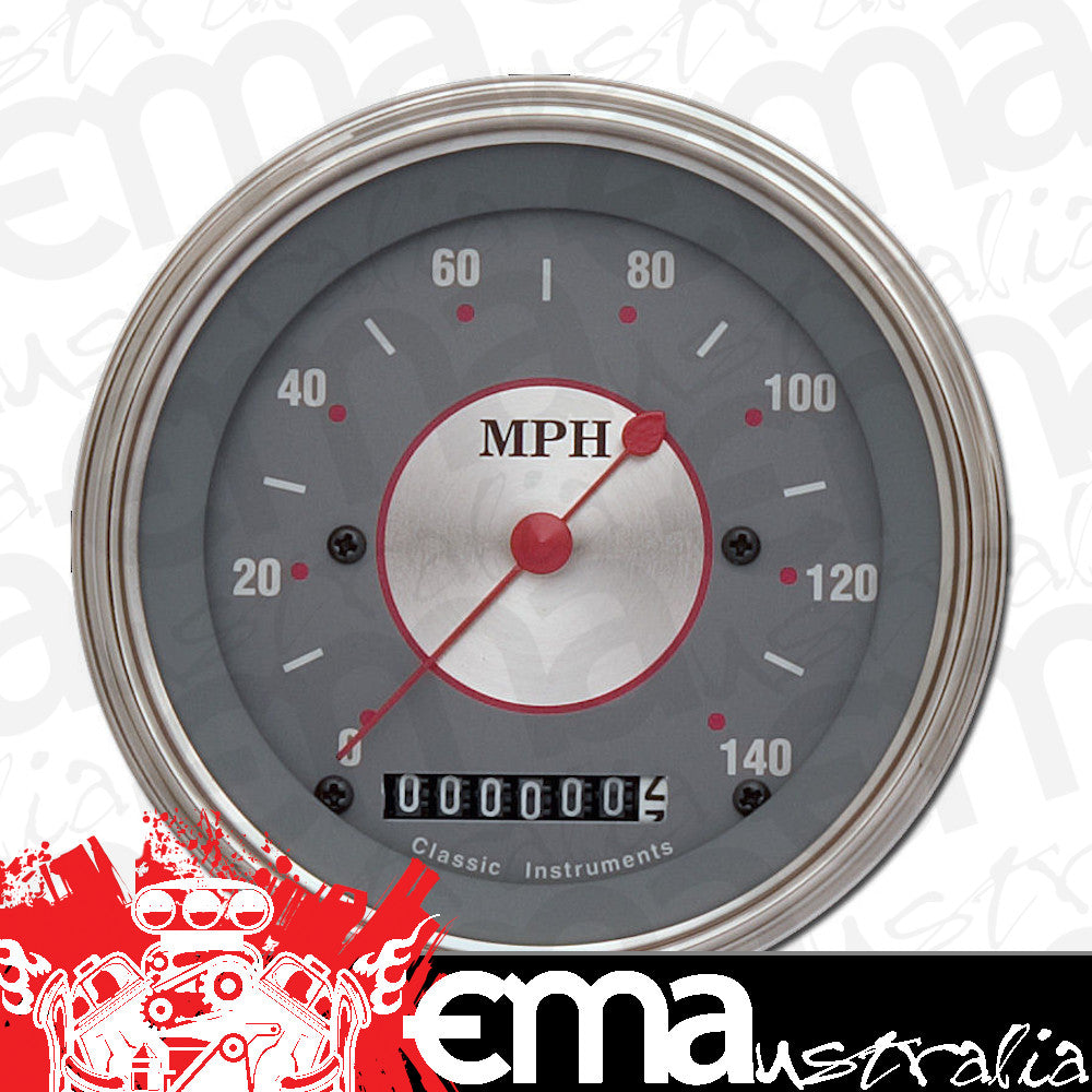 Classic Instruments SS55SLF Silver 3-3/8" Speedometer 140 MPH