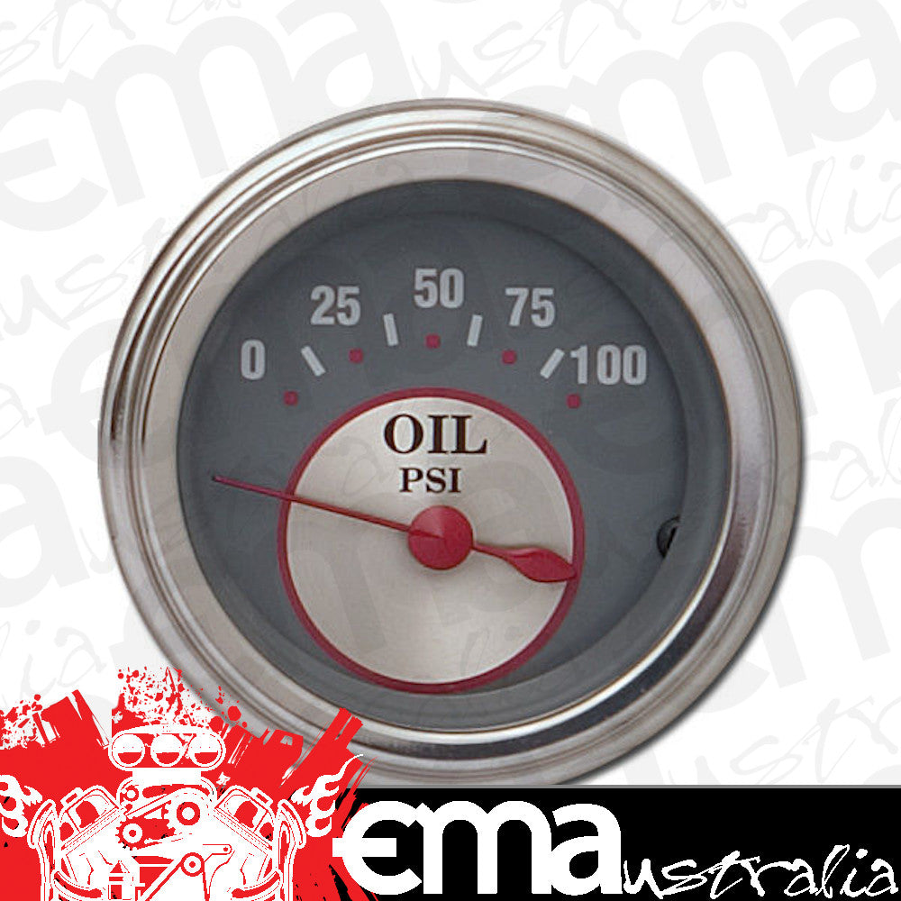 Classic Instruments SS81SLF Silver - Oil Pressure Gauge 2-1/8"