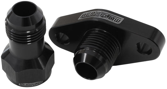 Turbo Drain Adapter (With -10AN Fitting, 51mm Hole Centre. Black Finish.)