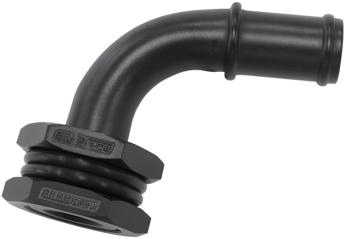 Aeroflow AF463-31 BULKHEAD 90 TURBO DRAIN 5/8 BARB OIL PAN SUMP ADAPTER