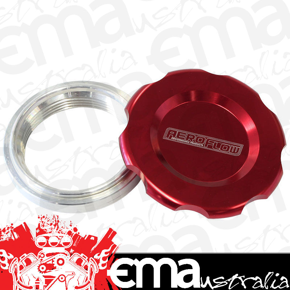 Aeroflow AF465-24R 1.5" Weld Bung & Red Cap Low Profile Female Weld-On