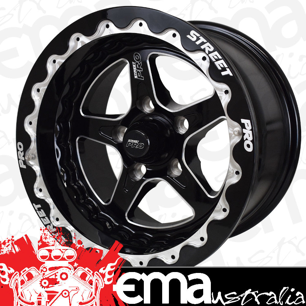 Street Pro Wheels STP002-BL158000F-BK Street Pro Ll Convo Bead Lock Style Wheel 15X8.5"-32 suit Ford