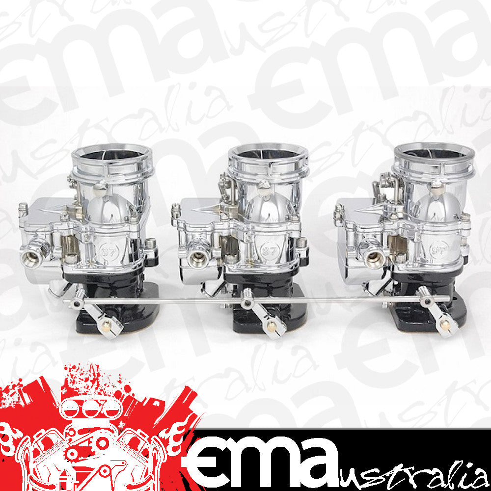 Stromberg STROM9246S-CHR Two Step Linkage Kit suit 3x2 Chev w/ Edelbrock Tripower Carburettors 5-1/2" Spacing