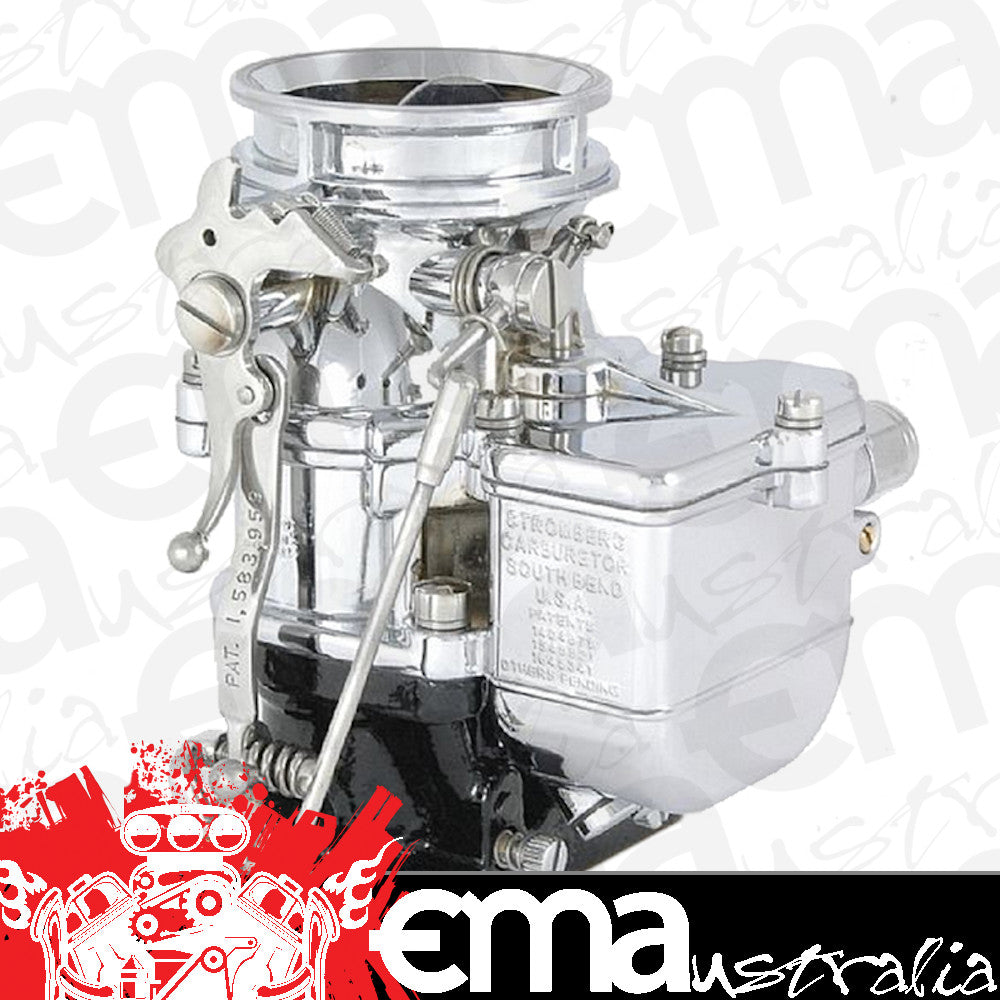 Stromberg STROM9510A-CHR Genuine Reproduction 97 Carburettor - New Chrome Finish w/ Black Base