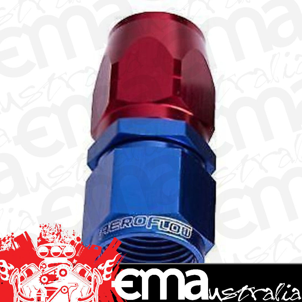 Aeroflow AF501-06 Alloy Straight Hose End -6AN Blue Cutter Style Swivel Nut