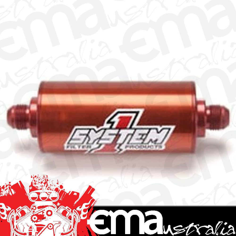 System One SY201-203406 Medium Billet In-Line Fuel Filter Red 30 Micron -6 an