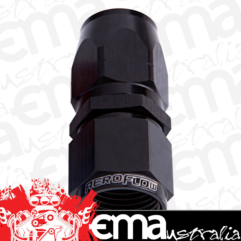 Aeroflow AF501-16BLK Alloy Straight Hose End -16AN Black Cutter Style Swivel Nut
