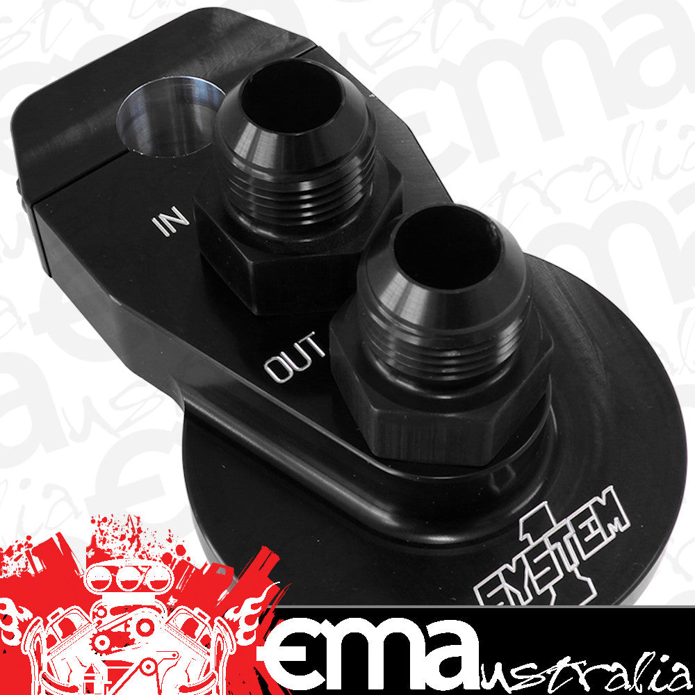 System One SY220-90002-10-B Remote Filter Mount - Black suit 1-1/4" O.D Tubbing w/ -10an Inlet/Outlet