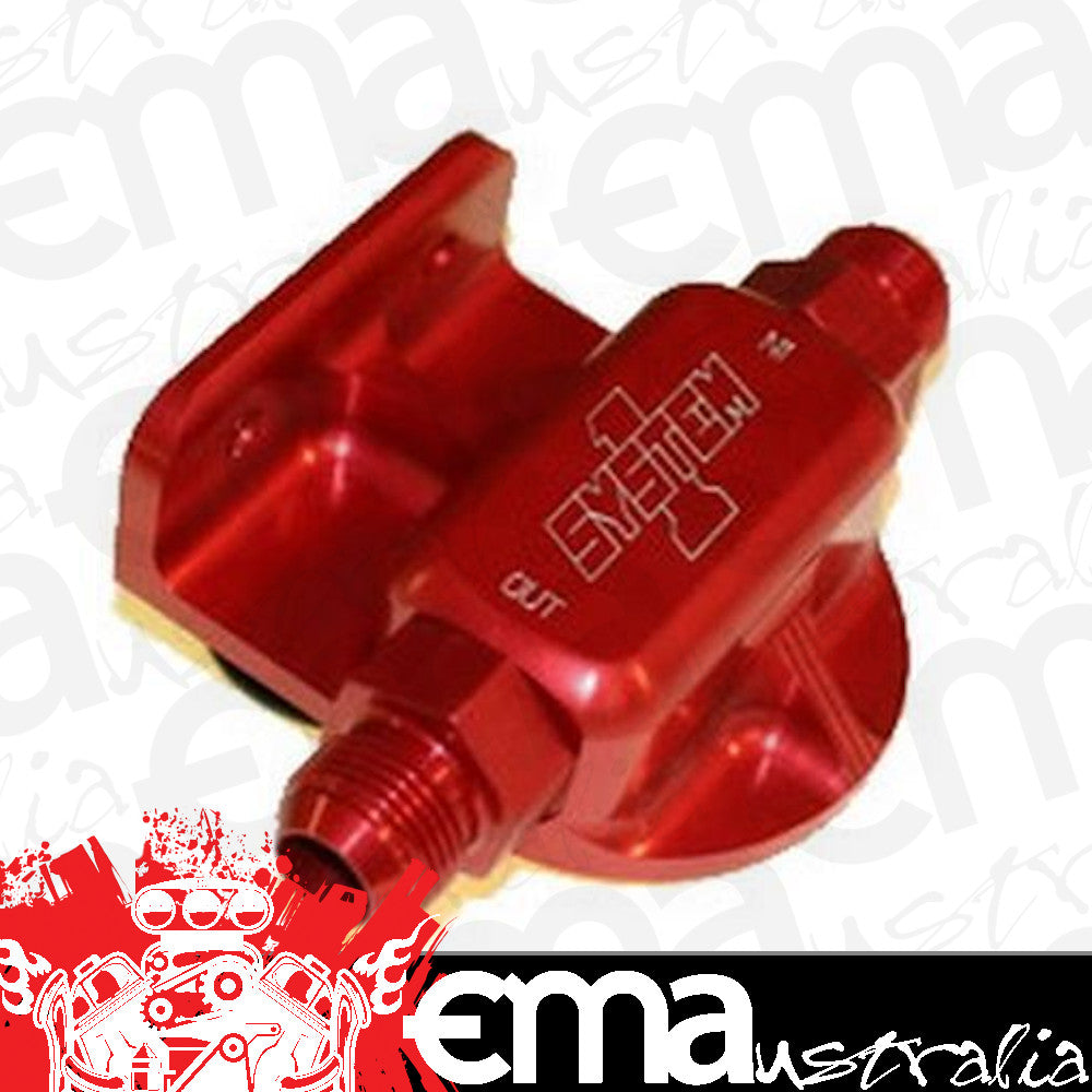 System One SY223-90008-10 Billet Remote Filter Mount Right Side Port -10 an Red