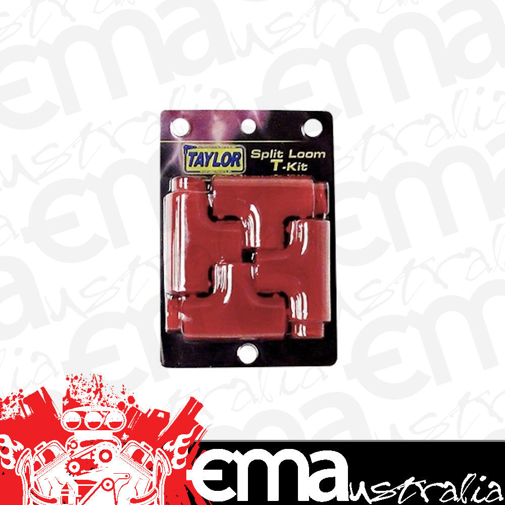 Taylor Motorsports TAY39120 Split Loom T-Kit Red suits 1/4" 3/8" & 1/2" Tubing
