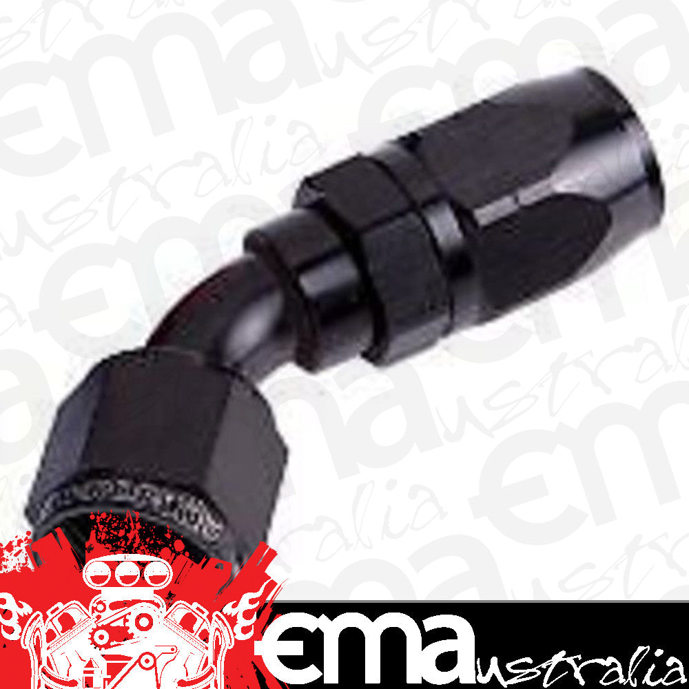 Aeroflow 100 & 450 series braided hose Alloy 45 Deg End -10AN Black Cutter Style Full Swivel Aeroflow Performance Products AF502-10BLK