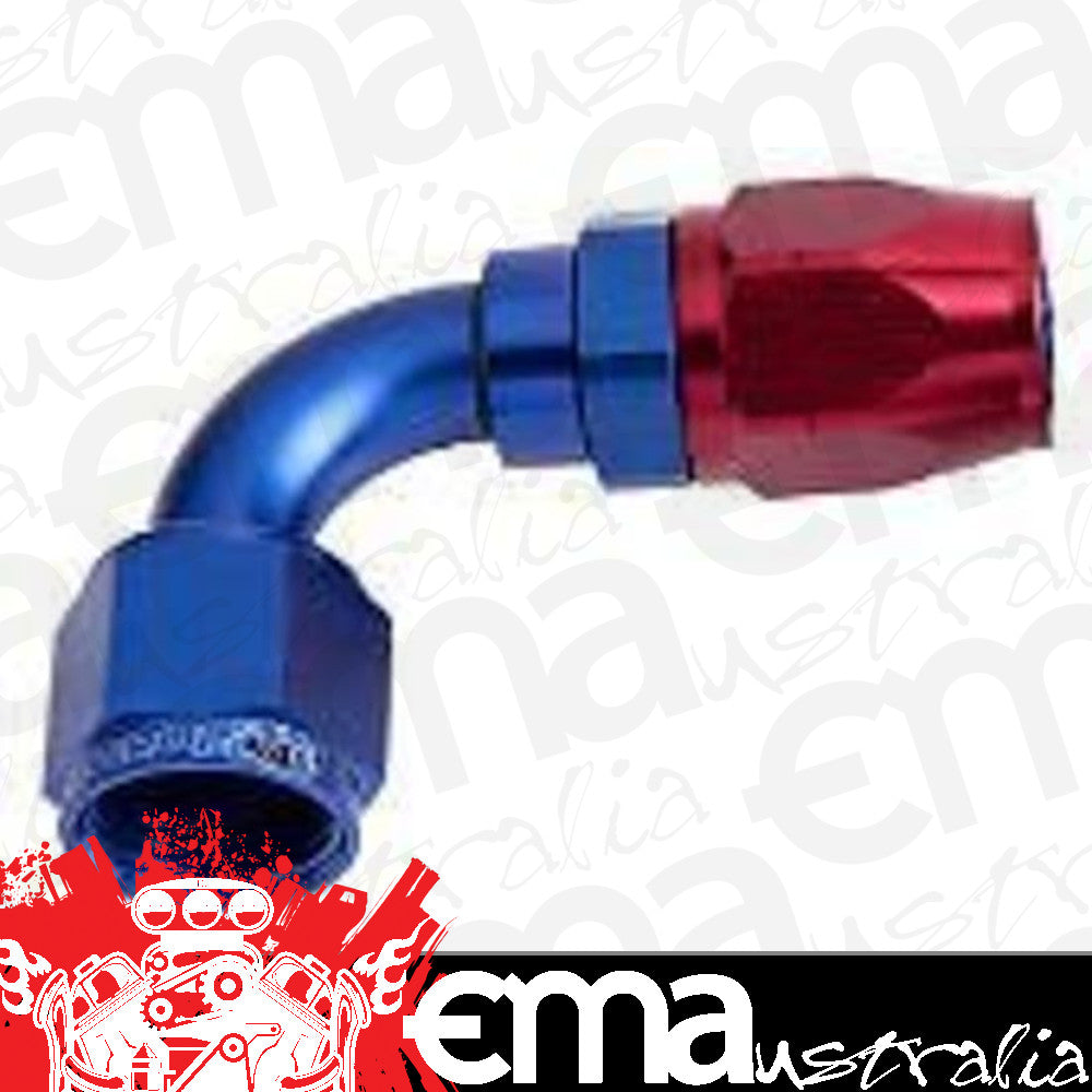Aeroflow 100 & 450 series braided hose Alloy 90 Deg End -12AN Blue Cutter Style Full Swivel Aeroflow Performance Products AF503-12
