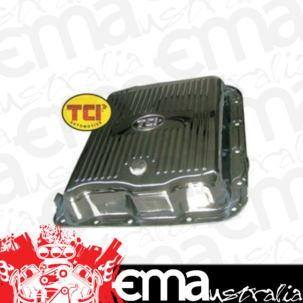TCI Auto TCI378011 Automatic Transmission Pan Stock Steel Chrome Gm 700R4 4L60E