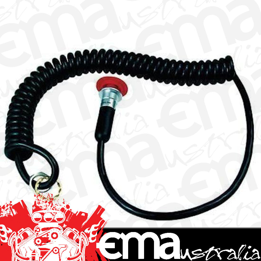 TCI Auto | TCI388500 | Momentary 10 Amp Pushbutton Trans-Brake Switch Red Spiral Cord