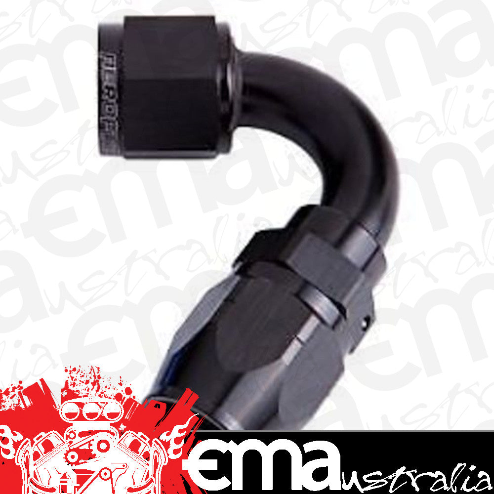 Aeroflow 100 & 450 series braided hose Alloy 120 Deg End -20AN Black Cutter Style Full Swivel Aeroflow Performance Products AF504-20BLK