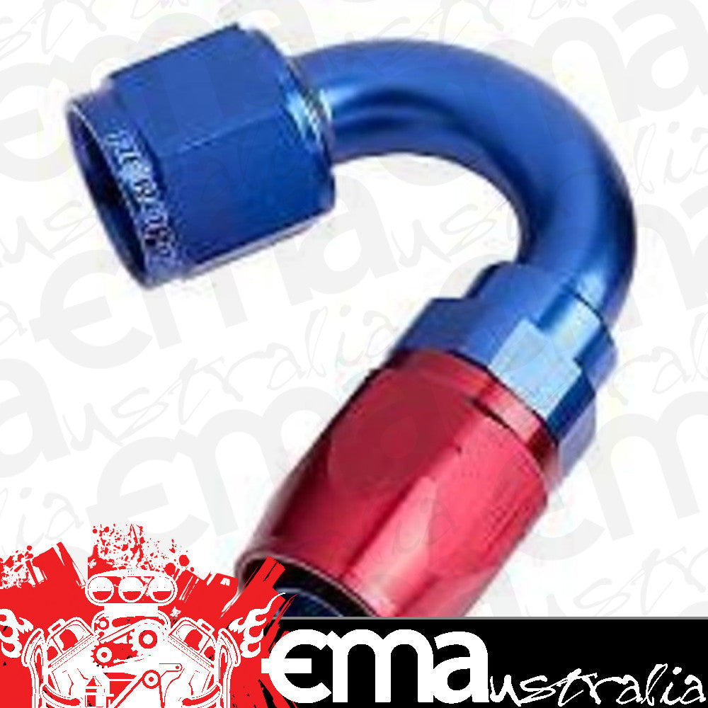 Aeroflow 100 & 450 series braided hose Alloy 150 Deg End -6AN Blue Cutter Style Full Swivel Aeroflow Performance Products AF505-06