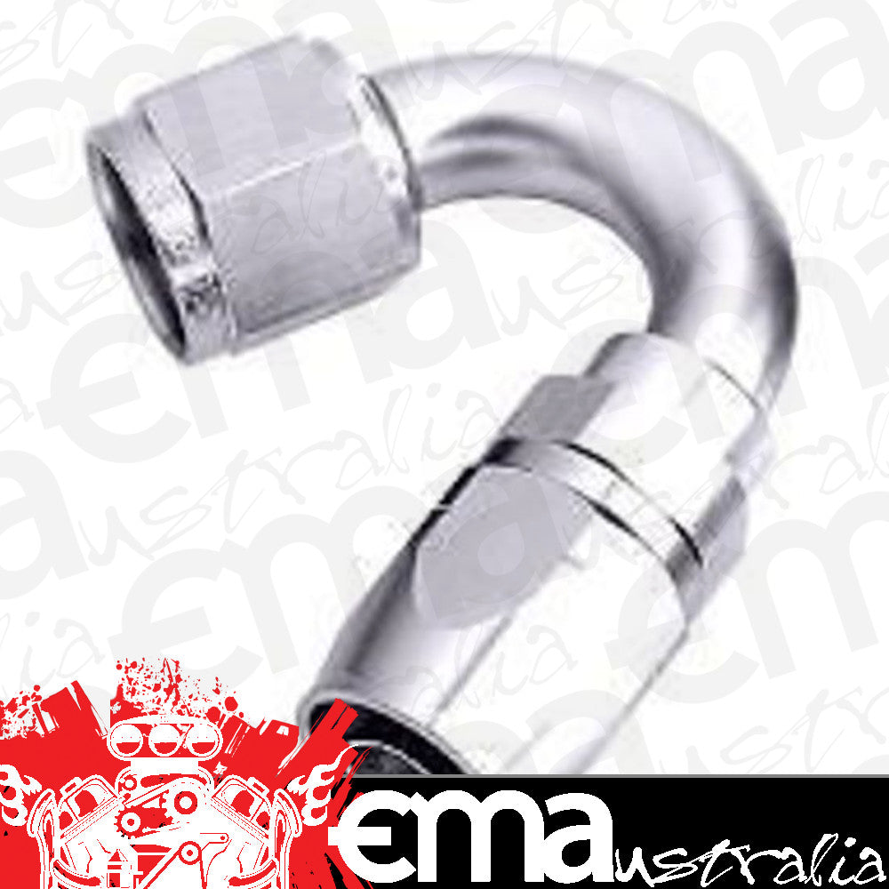 Aeroflow AF505-06S Alloy 150 Deg Hose End -6AN Silver Cuter Style Full Swivel