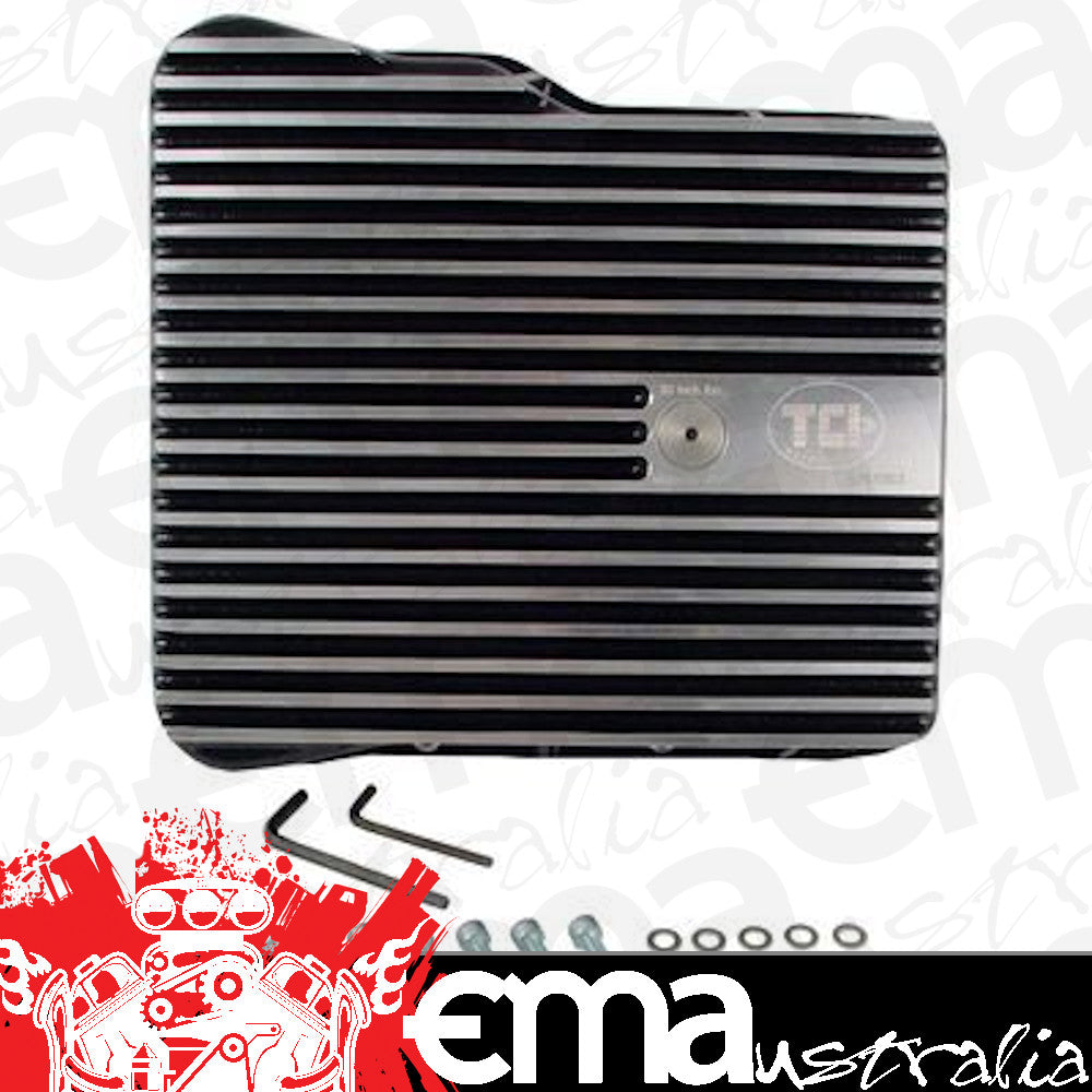 TCI Auto TCI538010 Automatic Transmission Pan Deep Aluminum Black Wrinkled Gm Allison 1000 2000 2400 Kit