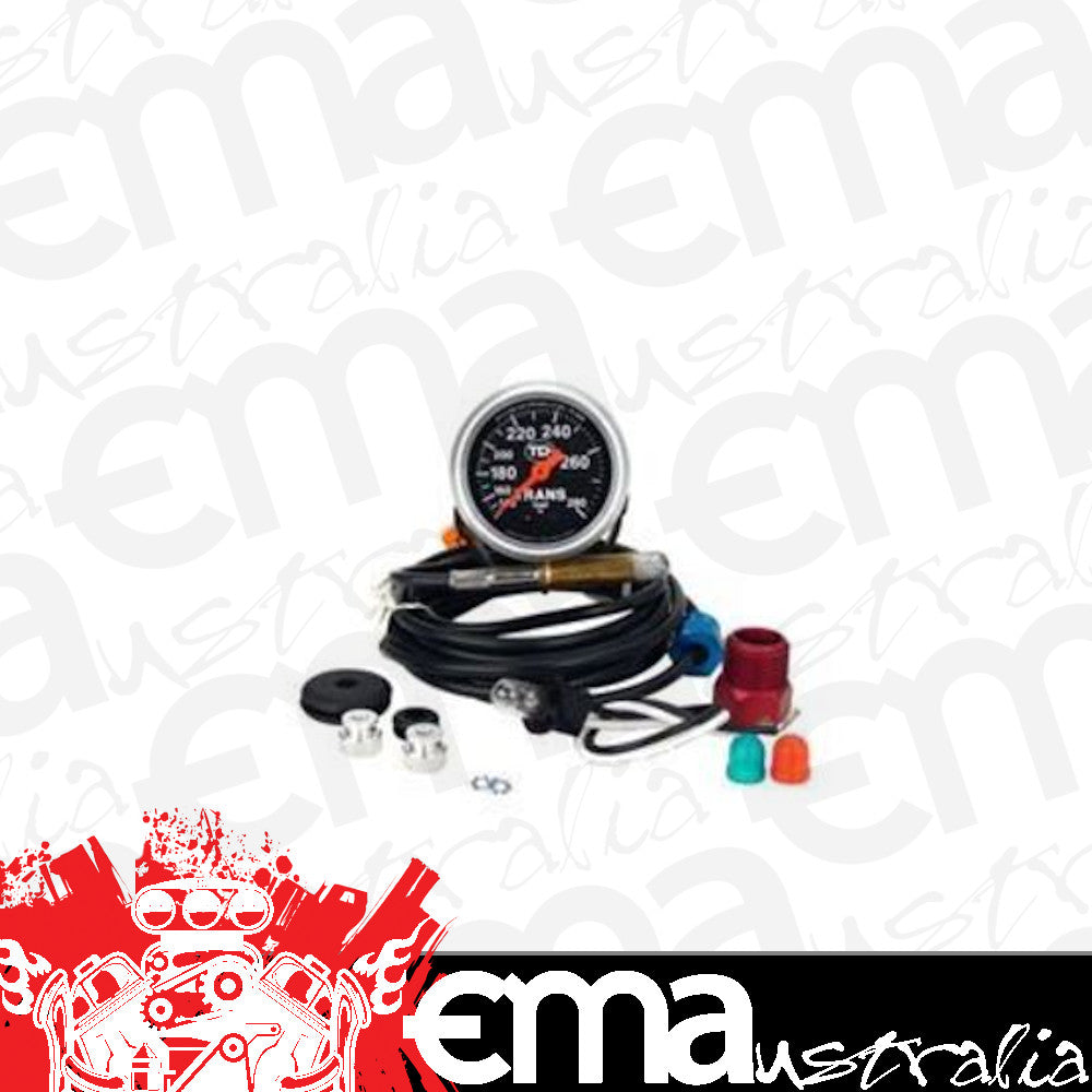 TCI Auto TCI801002 Gauge Transmission Temperature 140-280 Degrees F 2 1/16 In. Diameter Black Face Mechanical Analog