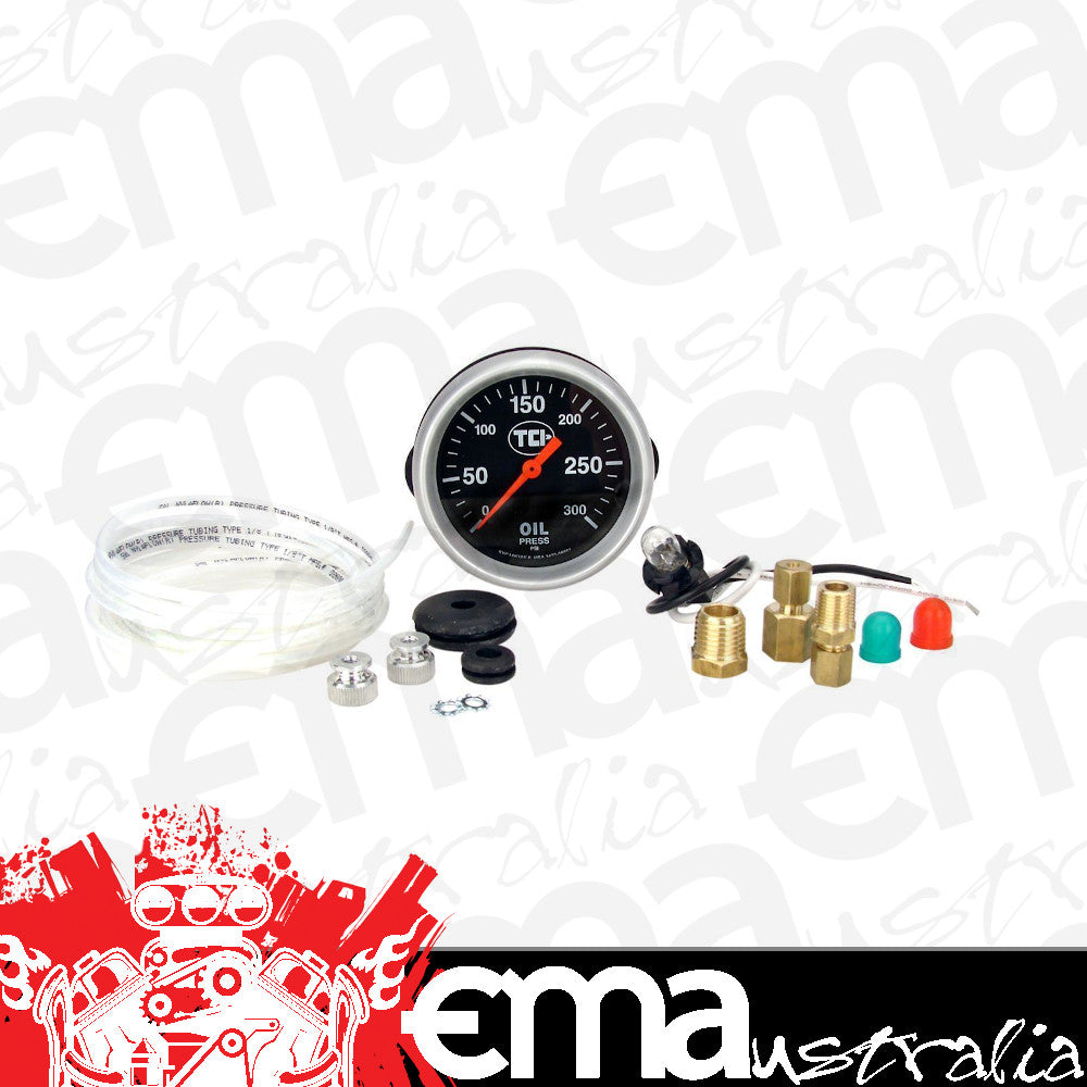 TCI Auto TCI801100 Transmission Pressure Gauges 0-300 PSI 2-5/8" Black