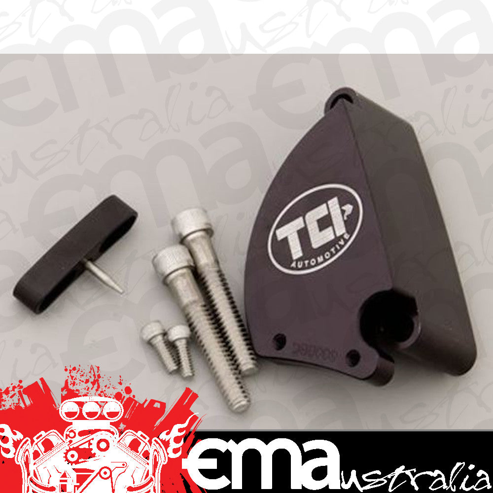 TCI Auto TCI871006 Timing Pointer Billet Aluminum Black Anodized Adjustable 8 In. Damper Chev Big Block