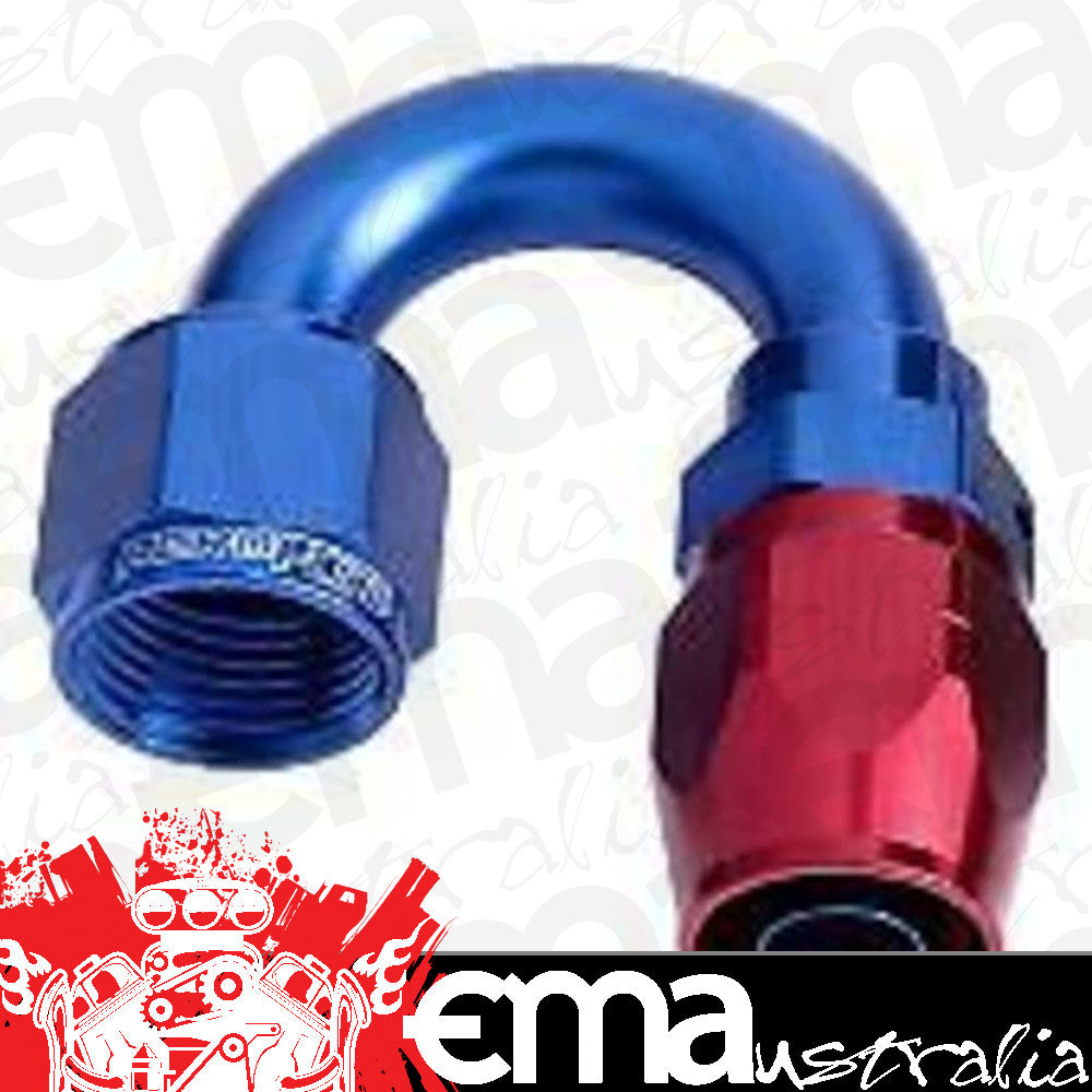 Aeroflow 100 & 450 series braided hose Alloy 180 Deg End -12AN Blue Cutter Style Full Swivel Aeroflow Performance Products AF506-12