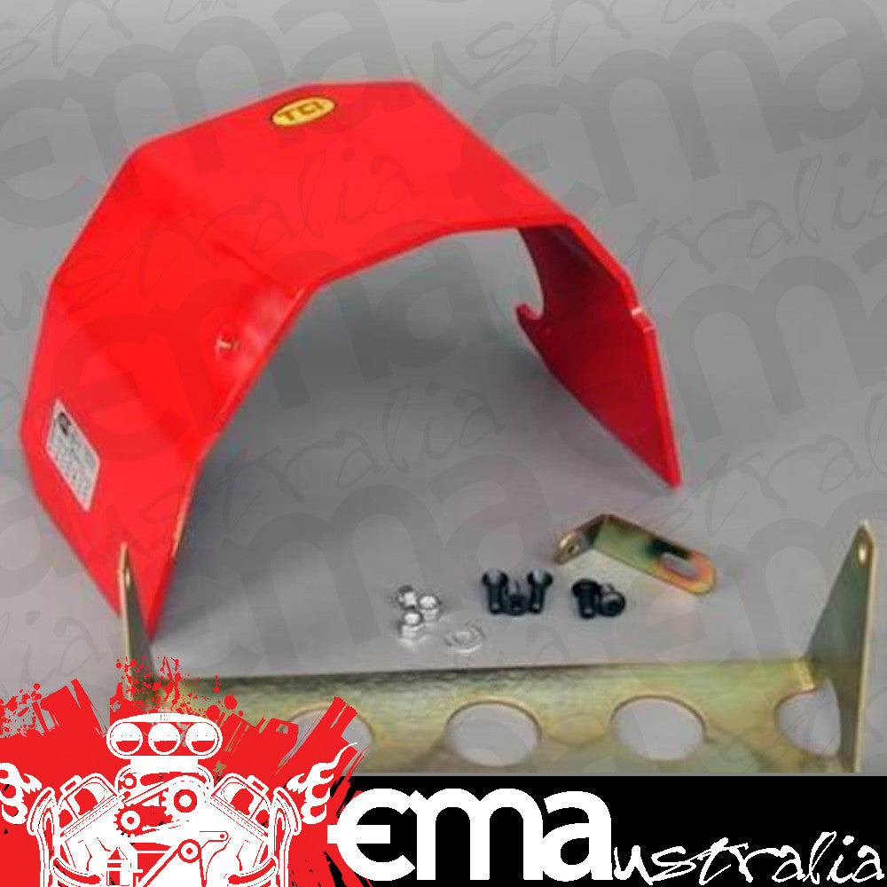 TCI Auto TCI977000 Automatic Transmission Shield Case Aluminum Red Powdercoated Ford C-4 Kit