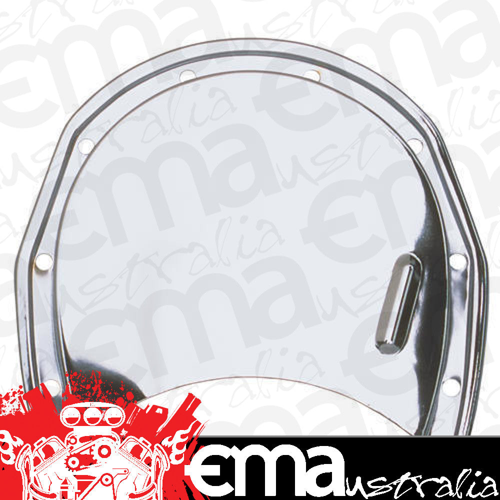 Fits Chev 4.3L V6 & Small Block Gen 1 283-400 C.I.D. V8 Chrome Timing Cover Chrome Bolts suit SB Trans-Dapt TD9819