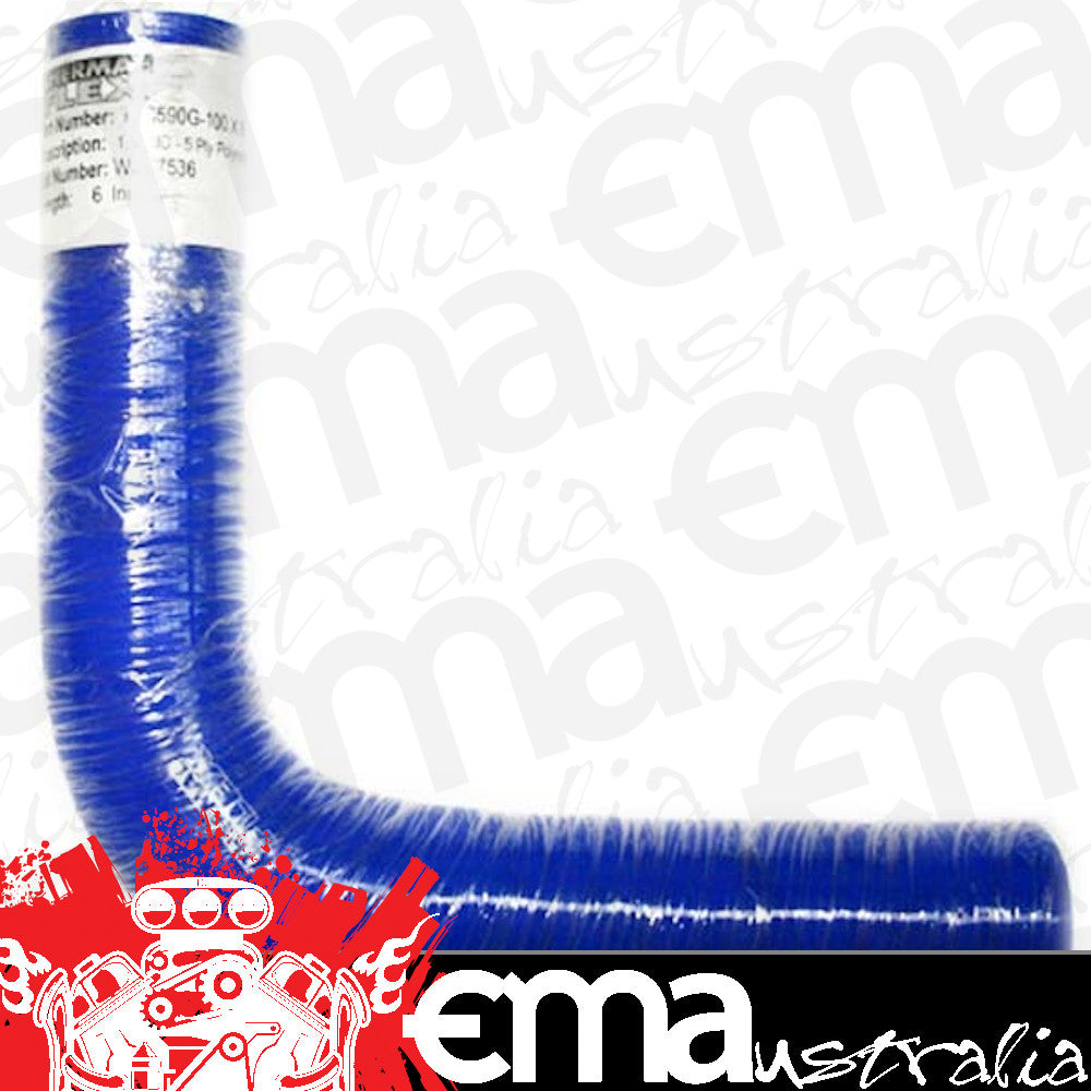 Thermal Flex TFC590GN-100x6 90¡ Bend Silicone Hose - Blue 1.00" I.D 6" Legs