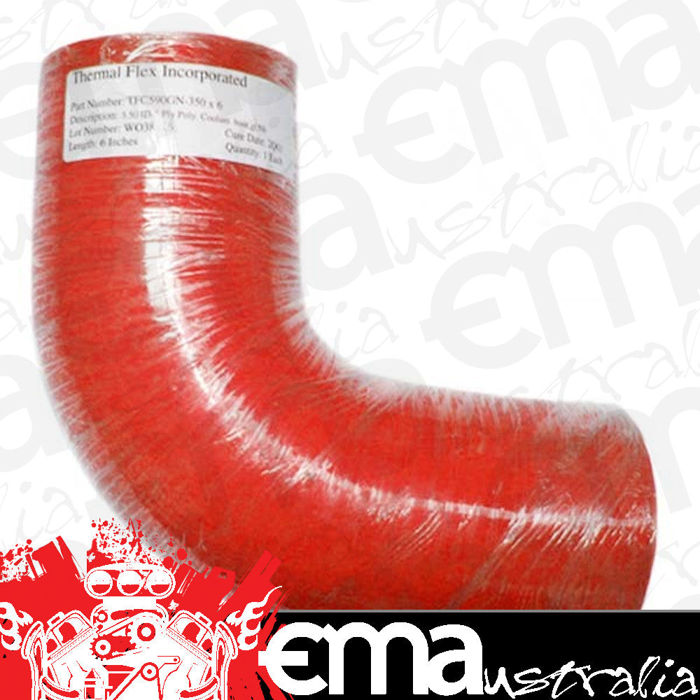 Thermal Flex TFC590GNR-400x6 90¡ Bend Silicone Hose - Red 4.00" I.D 6" Legs