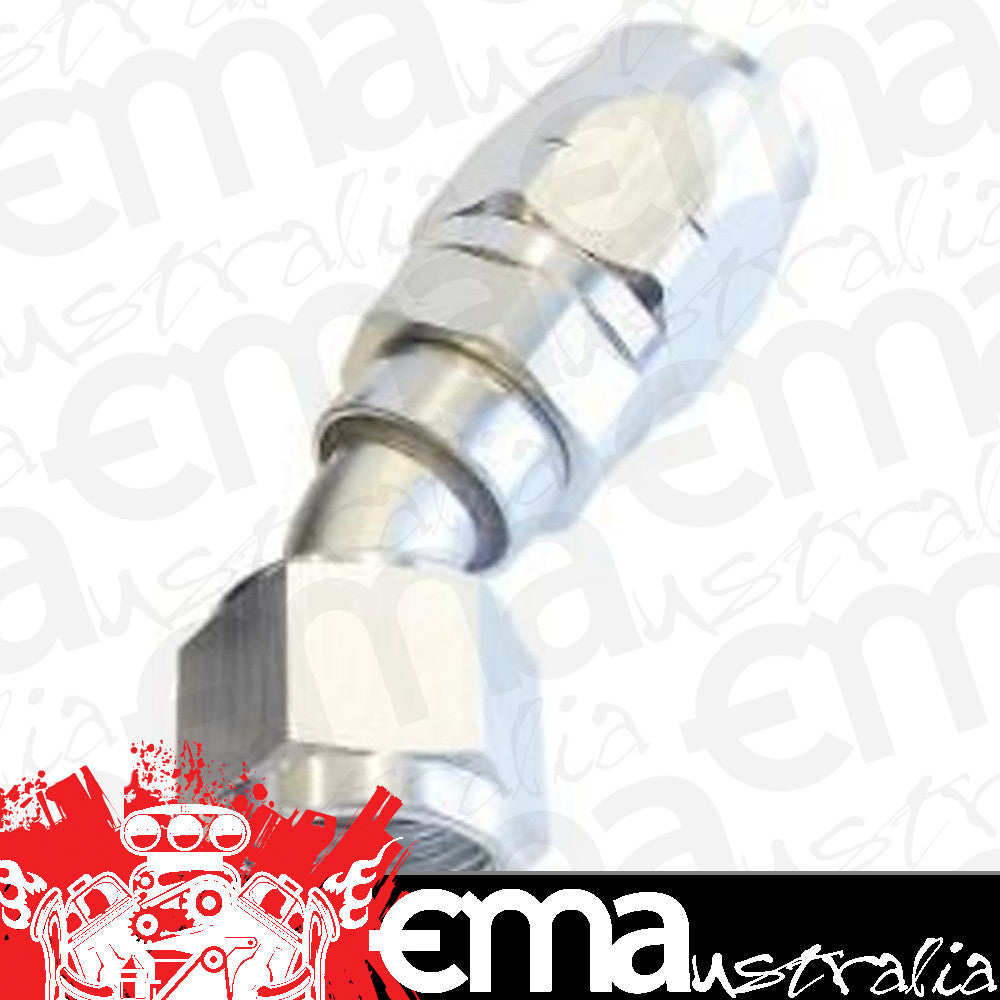 Aeroflow 100 & 450 series braided hose Alloy 30 Deg End -10AN Silver Cutter Style Ful Swivel Aeroflow Performance Products AF507-10S