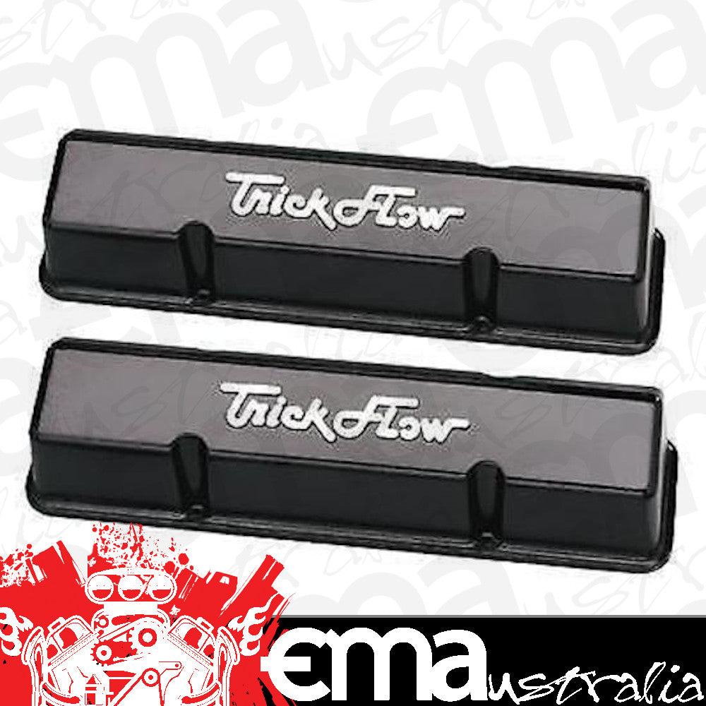 Trick Flow Specialties TFS31511802 Trickflow Tall Cast Aluminium Valve Covers Black Chev Small Block