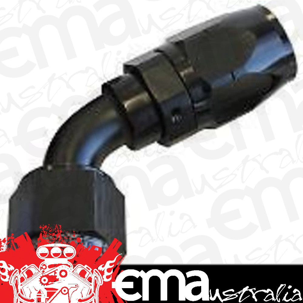 Aeroflow 100 & 450 series braided hose Alloy 60 Deg End -12AN Black Cutter Style Full Swivel Aeroflow Performance Products AF508-12BLK