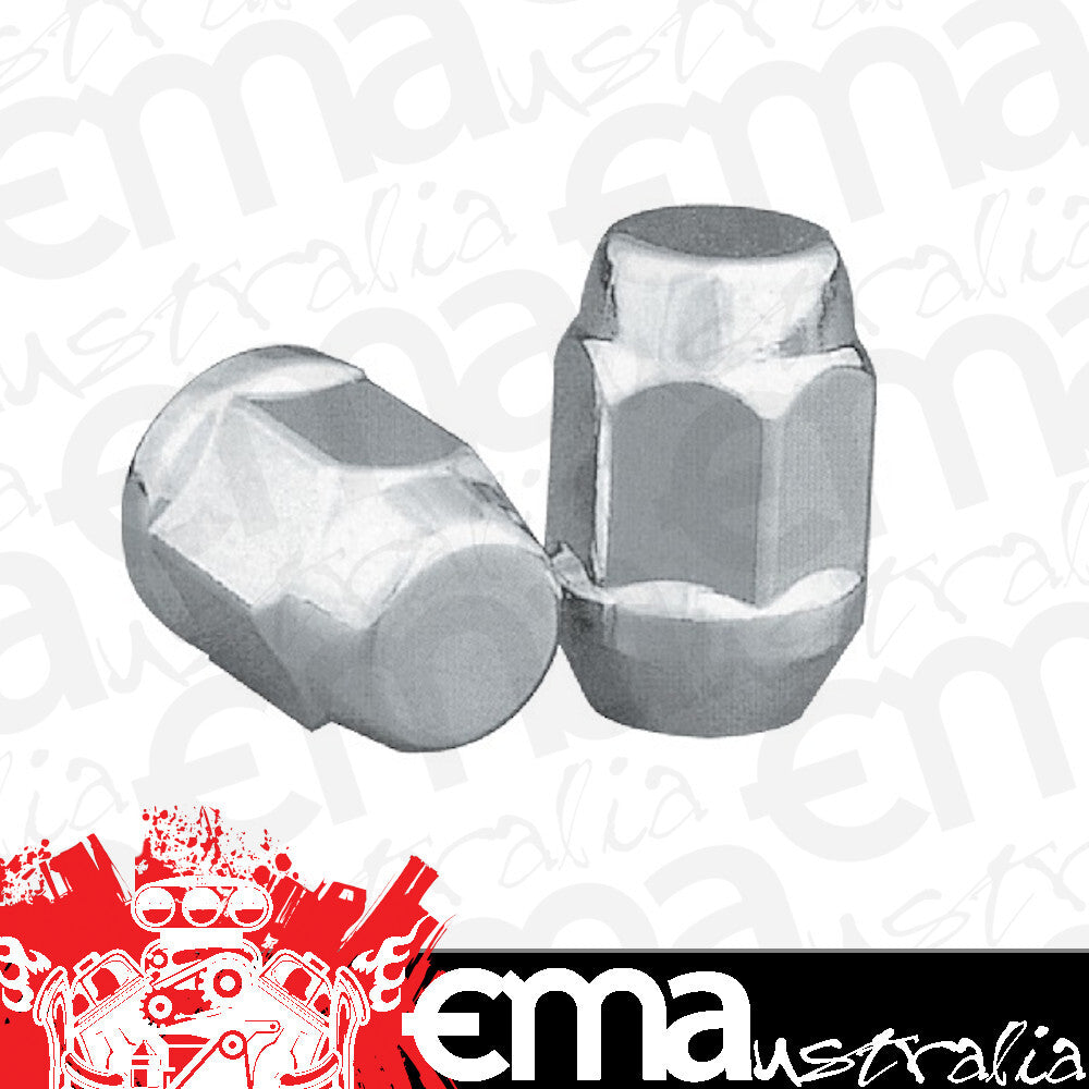 Topline TLC1704H-4 One Piece Bulge Acorn Wheel Nuts - 13/16" Hex 1/2" Thread Closed End (Set of 4)